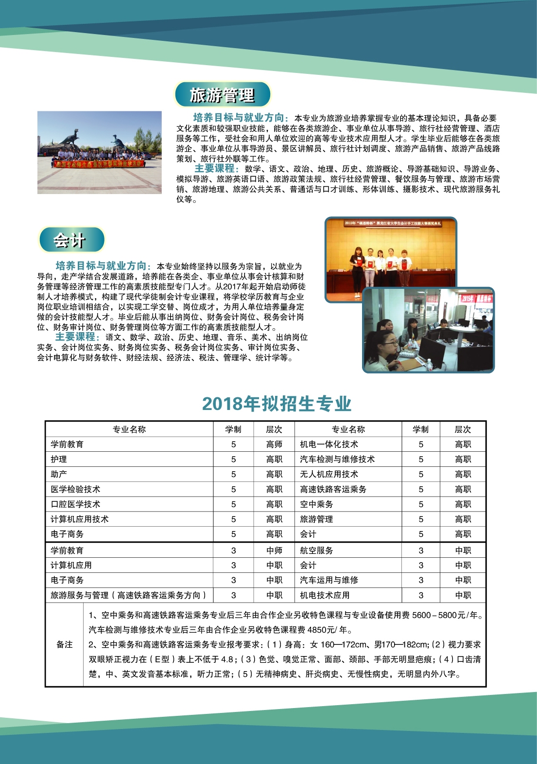 伊春职业学院2018年初中起点招生简章